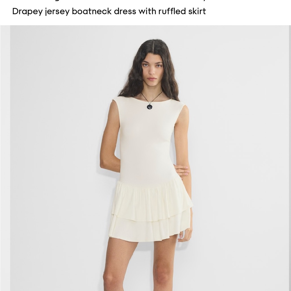 Aritzia Wilfred White Drapy Jersey Dress